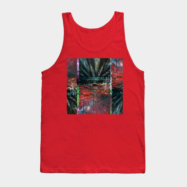 crimson city in ecopop landscape jungle collage Tank Top by jorge_lebeau